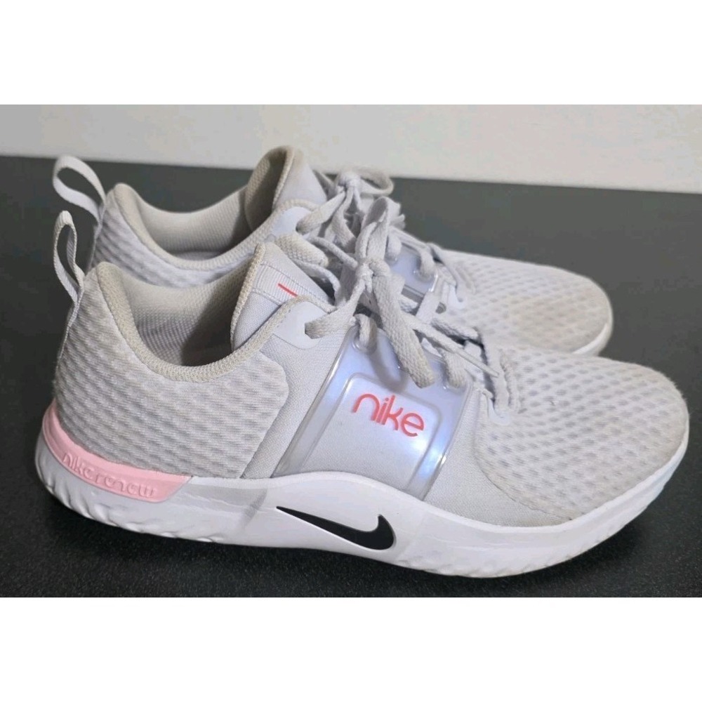 Nike Renew In Season TR 10 Women 8.5 Light Grey‎ Pink Running Shoes Training EUC